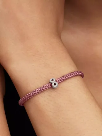 Mini-Charm mit strukturiertem Unendlichkeitssymbol aus Sterlingsilber