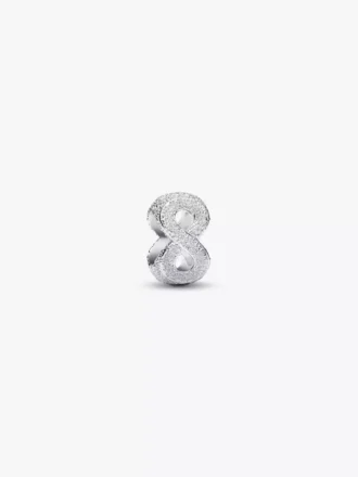 Mini-Charm mit strukturiertem Unendlichkeitssymbol aus Sterlingsilber
