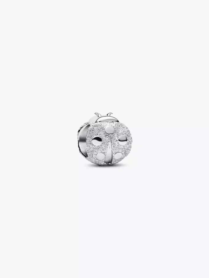 Mini-Charm „Strukturierter Marienkäfer“ aus Sterlingsilber