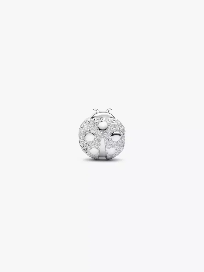 Mini-Charm „Strukturierter Marienkäfer“ aus Sterlingsilber