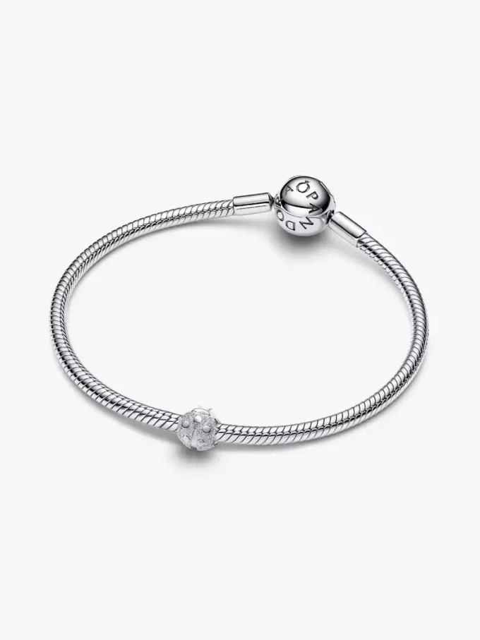Mini-Charm „Strukturierter Marienkäfer“ aus Sterlingsilber