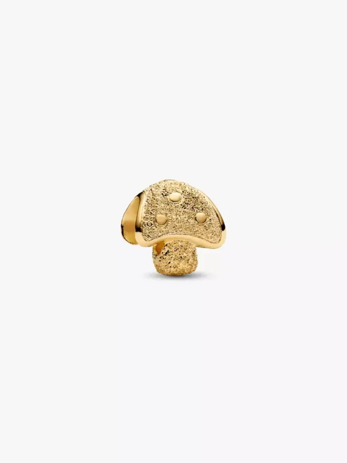 Mini-Charm „Strukturierter Pilz“, 14-karätig vergoldet Mini-Charm „Strukturierter Pilz“, 14-karätig vergoldet
