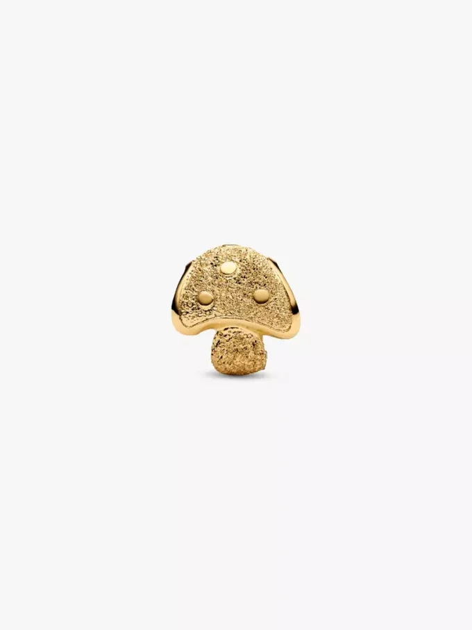 Mini-Charm „Strukturierter Pilz“, 14-karätig vergoldet Mini-Charm „Strukturierter Pilz“, 14-karätig vergoldet