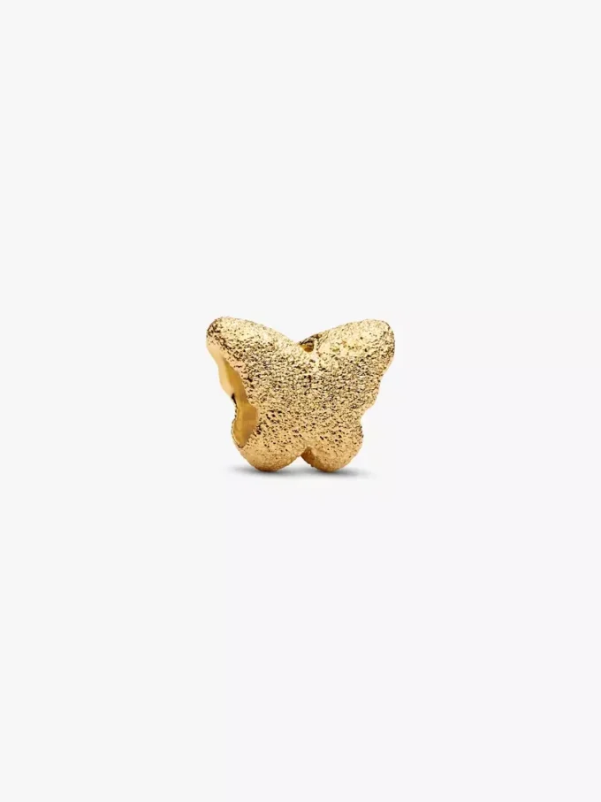 Mini-Charm „Strukturierter Schmetterling“, 14-karätig vergoldet Mini-Charm „Strukturierter Schmetterling“, 14-karätig vergoldet