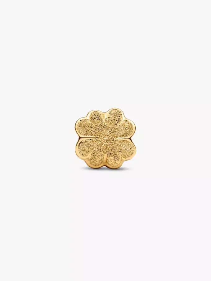 Mini-Charm „Strukturiertes Kleeblatt“ mit 14-karätiger Vergoldung Mini-Charm „Strukturiertes Kleeblatt“ mit 14-karätiger Vergoldung