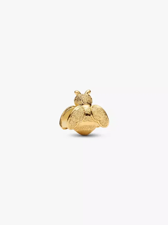 Mini-Charm „Textured Bee“ mit 14-karätiger Vergoldung