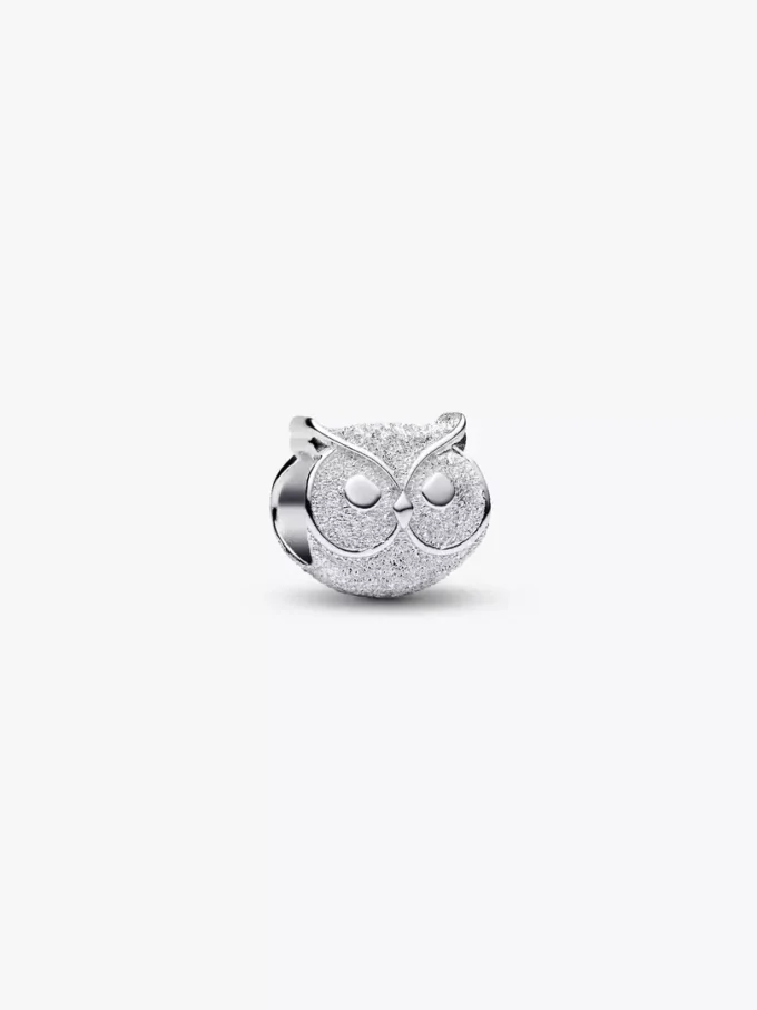 Mini-Charm „Texturierte Eule“ aus Sterlingsilber Mini-Charm „Texturierte Eule“ aus Sterlingsilber
