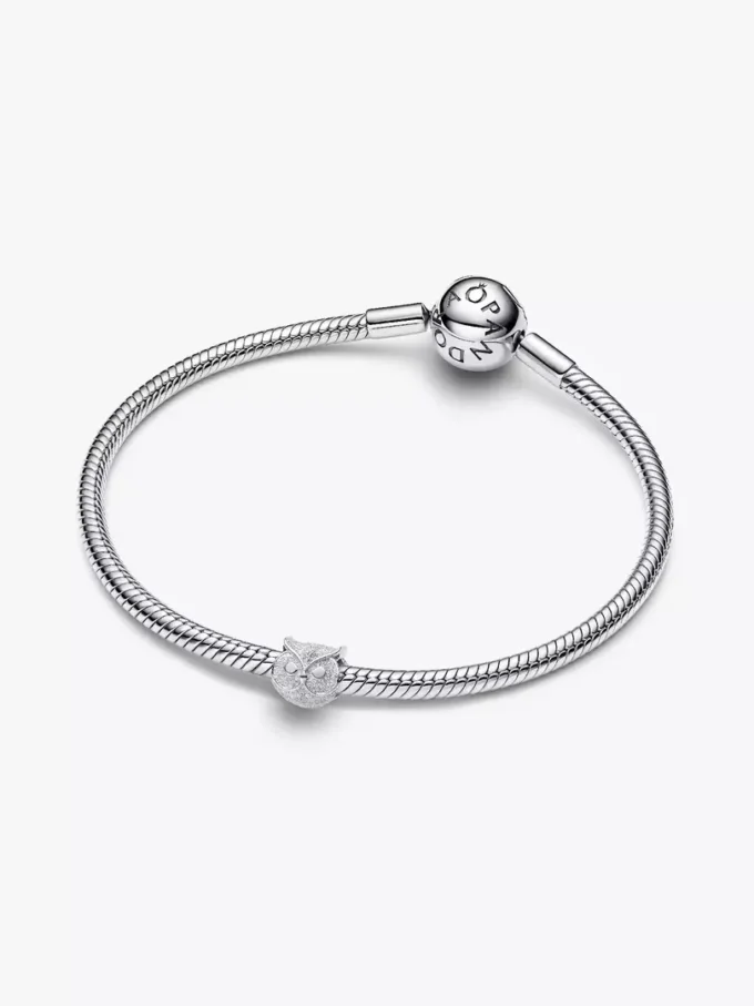 Mini-Charm „Texturierte Eule“ aus Sterlingsilber Mini-Charm „Texturierte Eule“ aus Sterlingsilber