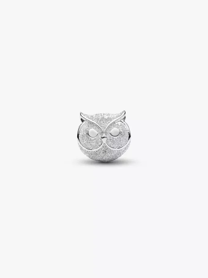 Mini-Charm „Texturierte Eule“ aus Sterlingsilber Mini-Charm „Texturierte Eule“ aus Sterlingsilber