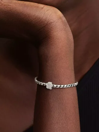 Mini-Charm „Texturierte Pfote“ aus Sterlingsilber