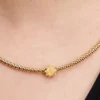 Mini-Charm „Texturierte Sonne“, 14-karätig vergoldet