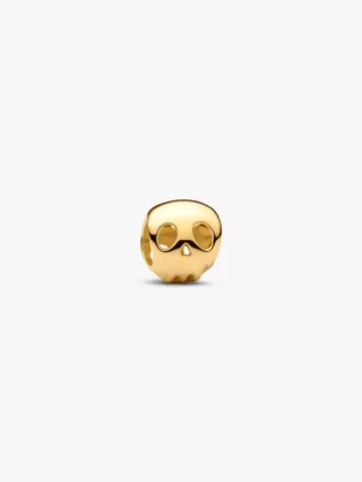 Mini-Charm „Totenkopf“, 14-karätig vergoldet
