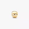 Mini-Charm „Totenkopf“, 14-karätig vergoldet