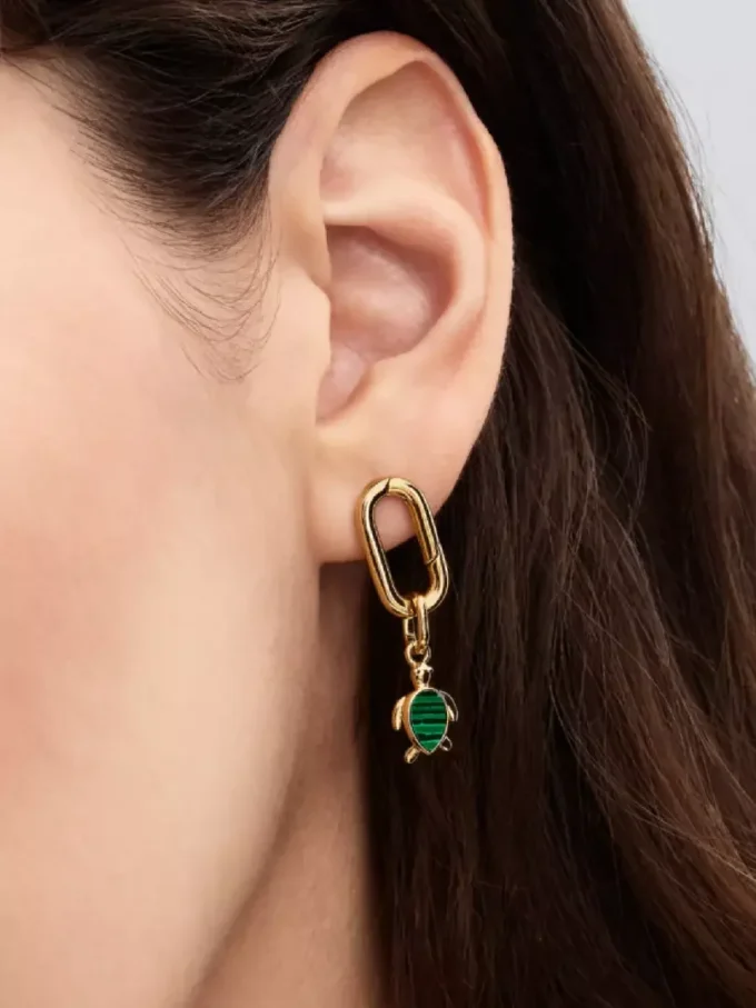 Mini-Dangle Charm „Grüne Schildkröte“, 14-karätig vergoldet Mini-Dangle Charm „Grüne Schildkröte“, 14-karätig vergoldet