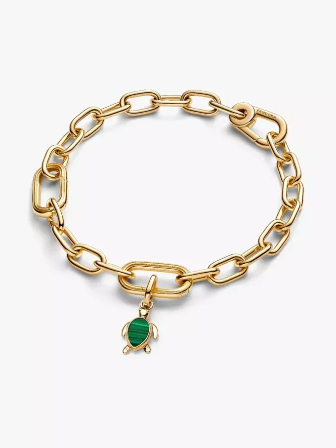 Mini-Dangle Charm „Grüne Schildkröte“, 14-karätig vergoldet Mini-Dangle Charm „Grüne Schildkröte“, 14-karätig vergoldet