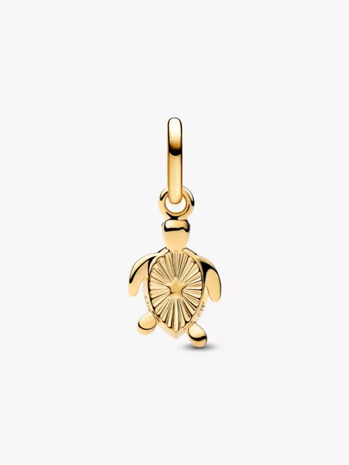 Mini-Dangle Charm „Grüne Schildkröte“, 14-karätig vergoldet Mini-Dangle Charm „Grüne Schildkröte“, 14-karätig vergoldet