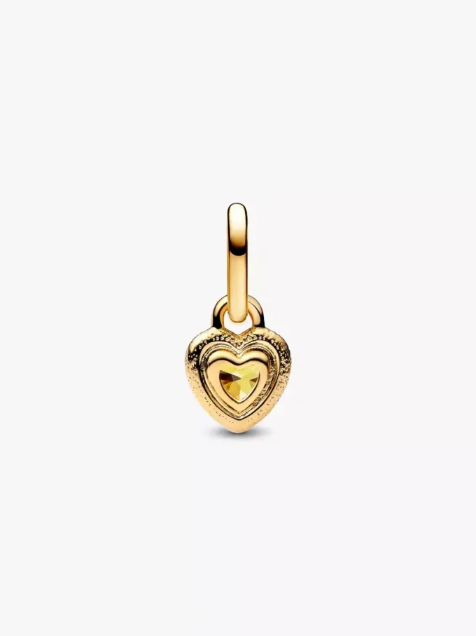 Mini-Dangle Charm in Herzform, 14-karätig vergoldet Mini-Dangle Charm in Herzform, 14-karätig vergoldet