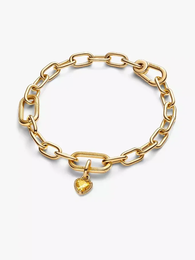 Mini-Dangle Charm in Herzform, 14-karätig vergoldet Mini-Dangle Charm in Herzform, 14-karätig vergoldet