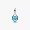 Mini-Dangle Charm in Herzform in Türkisfarbe, Sterlingsilber Mini-Dangle Charm in Herzform in Türkisfarbe, Sterlingsilber