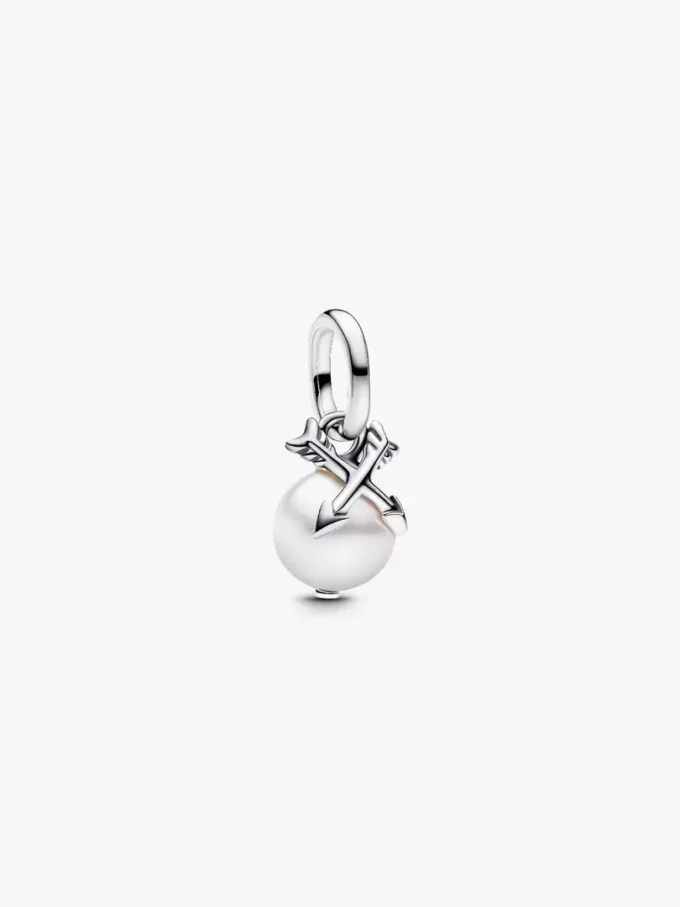 Mini-Dangle Charm „Pearl & Arrows“ aus Sterlingsilber Mini-Dangle Charm „Pearl & Arrows“ aus Sterlingsilber