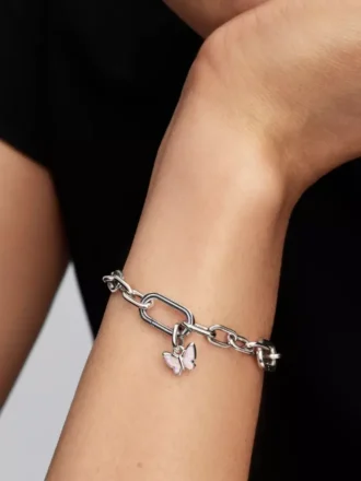 Mini-Dangle Charm „Rosa Schmetterling“ aus Sterlingsilber