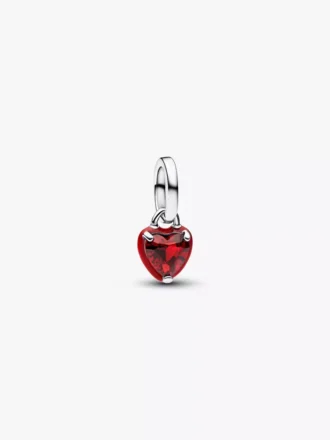 Mini-Dangle Charm „Rotes Chakra-Herz“ aus Sterlingsilber