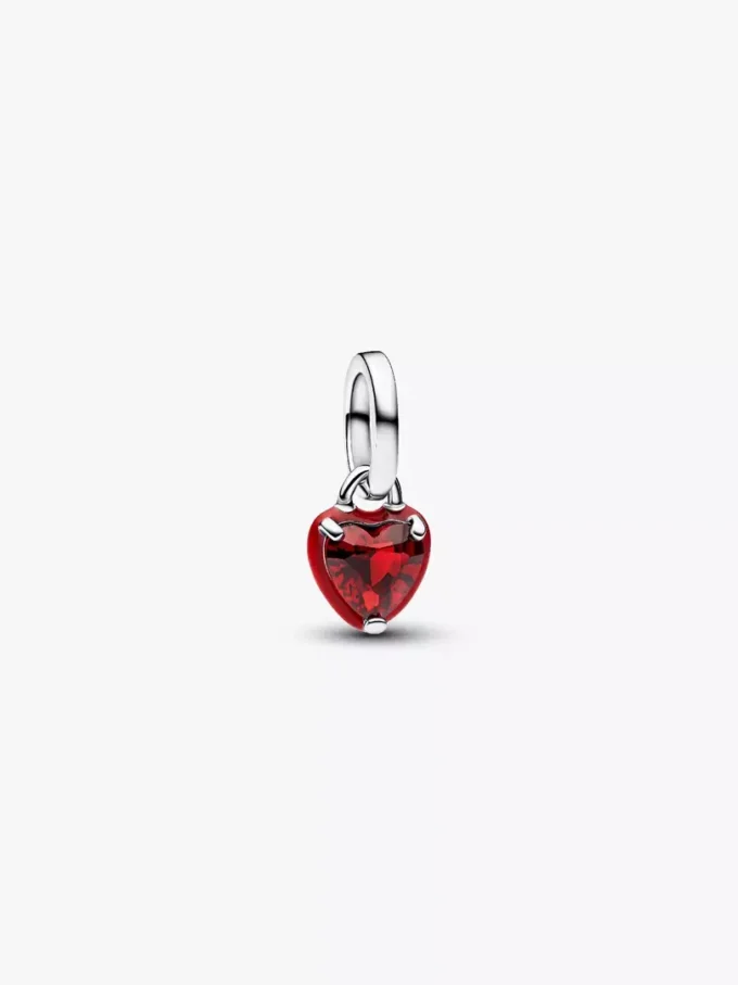Mini-Dangle Charm „Rotes Chakra-Herz“ aus Sterlingsilber Mini-Dangle Charm „Rotes Chakra-Herz“ aus Sterlingsilber