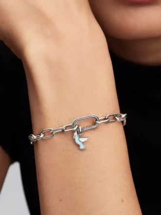 Mini-Dangle Charm „Weiße Taube“ aus Sterlingsilber