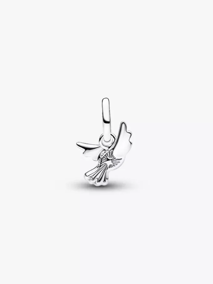 Mini-Dangle Charm „Weiße Taube“ aus Sterlingsilber Mini-Dangle Charm „Weiße Taube“ aus Sterlingsilber