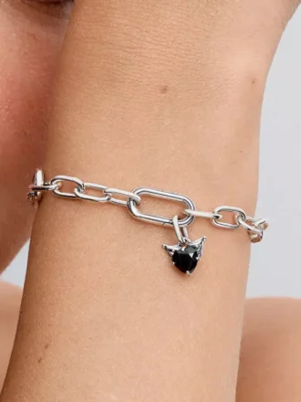 Mini-Dangle Charm „Winged Heart“ aus Sterlingsilber