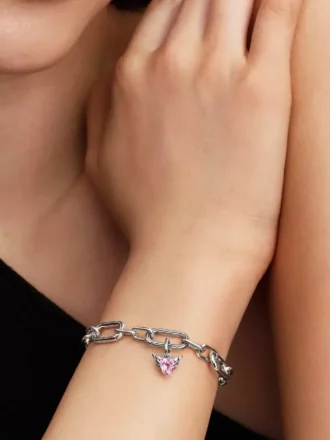 Mini-Dangle Charm „Winged Heart“ aus Sterlingsilber