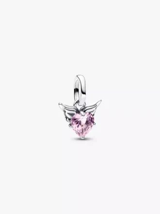 Mini-Dangle Charm „Winged Heart“ aus Sterlingsilber