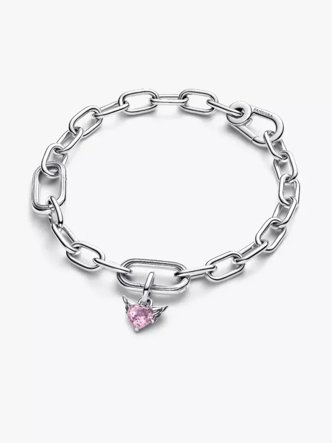 Mini-Dangle Charm „Winged Heart“ aus Sterlingsilber Mini-Dangle Charm „Winged Heart“ aus Sterlingsilber