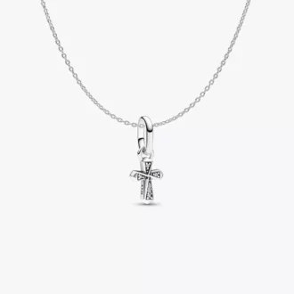 Mini-Kreuz-Charm-Halskette, 2er-Set