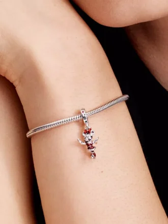 Minnie-Maus-Eislauf-Dangle Charm aus Sterlingsilber