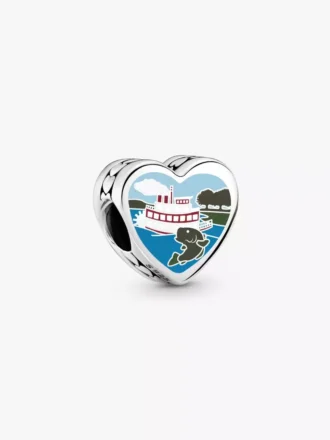 Mississippi-Herz-Charm aus Sterlingsilber