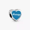 Mississippi-Herz-Charm aus Sterlingsilber Mississippi-Herz-Charm aus Sterlingsilber