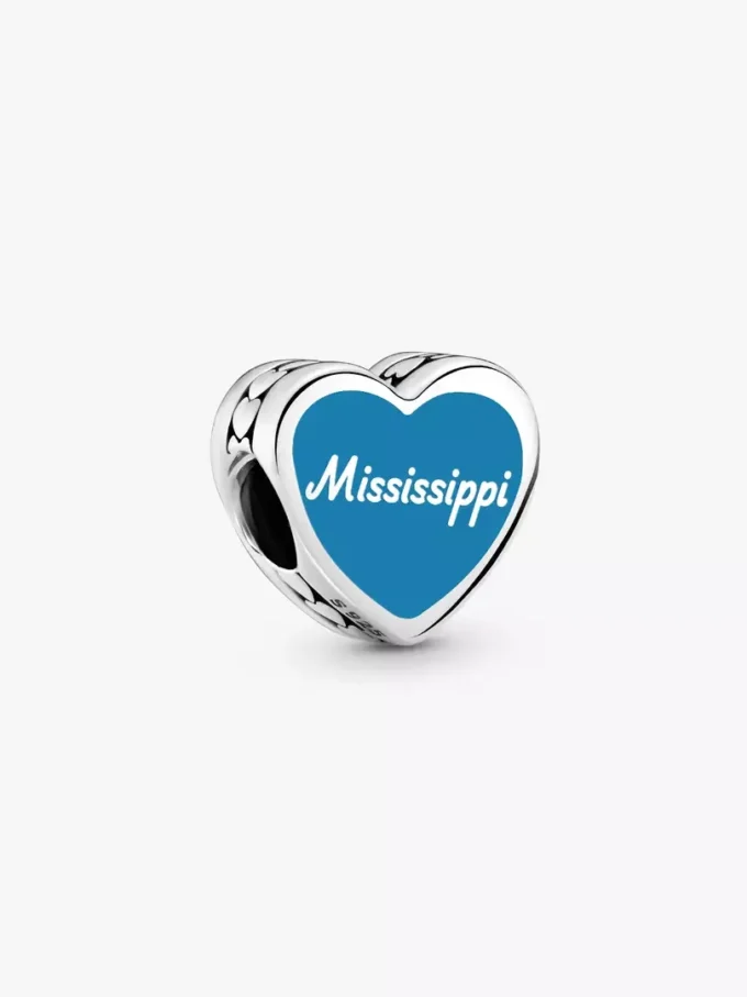 Mississippi-Herz-Charm aus Sterlingsilber Mississippi-Herz-Charm aus Sterlingsilber