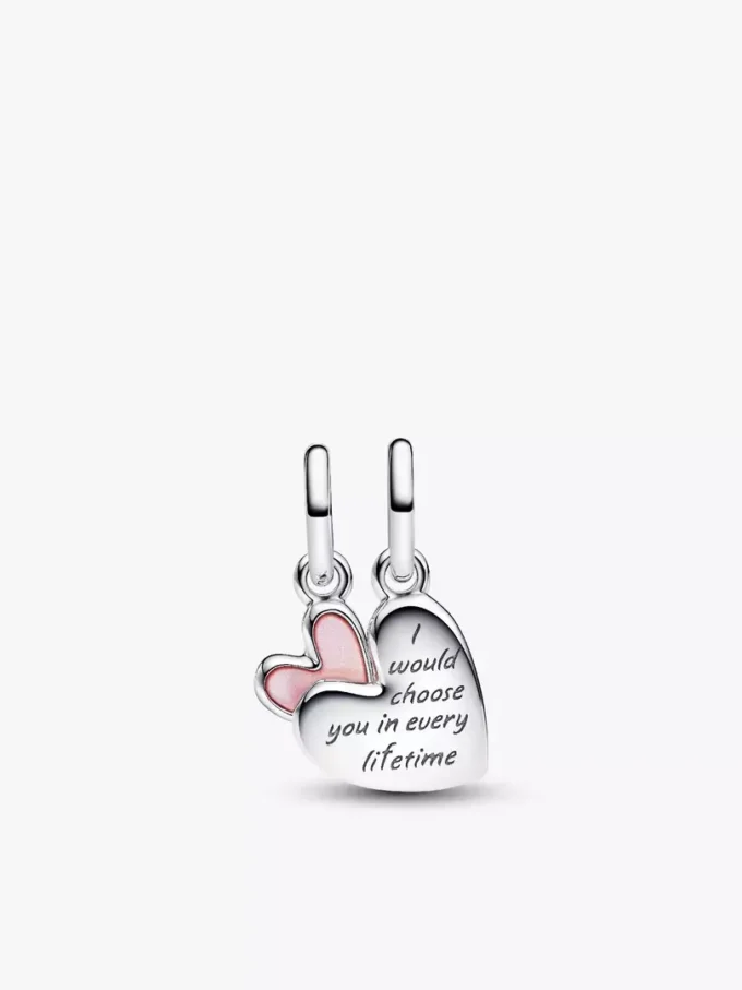Teilbarer Mutter-&-Tochter-Dangle Charm aus Sterlingsilber