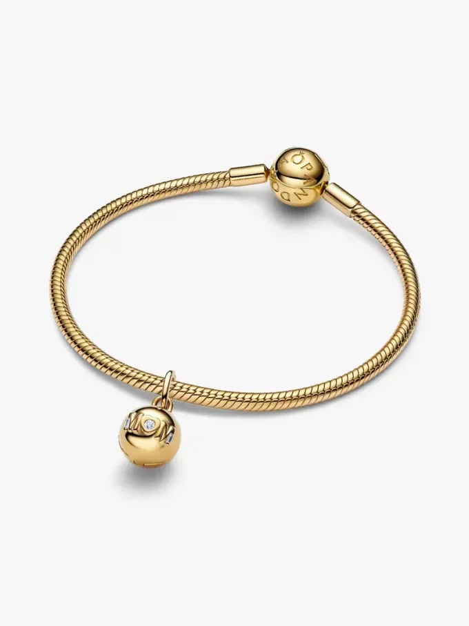 Mom-Kugel-Charm mit Verschluss, 14-karätig vergoldet Mom-Kugel-Charm mit Verschluss, 14-karätig vergoldet