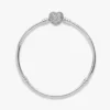Moments Armband mit funkelndem Herz und Snake Chain aus Sterlingsilber Moments Armband mit funkelndem Herz und Snake Chain aus Sterlingsilber