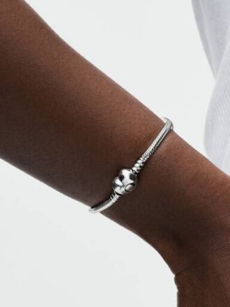 Moments Herz- und Snake Chain-Armband – Sterlingsilber