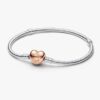 Moments Herz- und Snake Chain-Armband – Sterlingsilber, 14 Karat Roségold-Beschichtung Moments Herz- und Snake Chain-Armband – Sterlingsilber, 14 Karat Roségold-Beschichtung