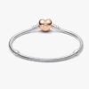 Moments Herz- und Snake Chain-Armband – Sterlingsilber, 14 Karat Roségold-Beschichtung Moments Herz- und Snake Chain-Armband – Sterlingsilber, 14 Karat Roségold-Beschichtung