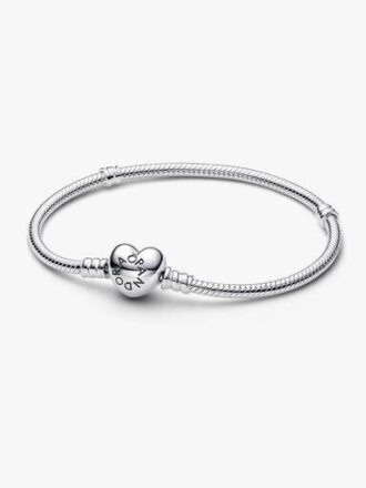Moments Herz- und Snake Chain-Armband – Sterlingsilber