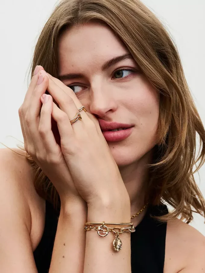 Moments Snake Chain Armband, 14 Karat vergoldet Moments Snake Chain Armband, 14 Karat vergoldet