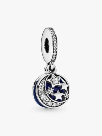 Mond & blauer Himmel-Dangle Charm – Sterlingsilber