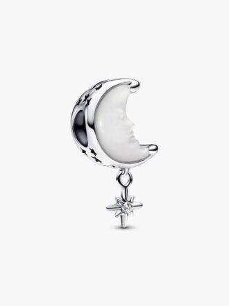 Mond- und Nordstern-Charm – Sterlingsilber