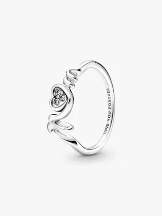Mum Pavé-Herzring aus Sterlingsilber