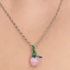 Murano-Charm „Rosa Apfel“ aus Sterlingsilber Murano-Charm „Rosa Apfel“ aus Sterlingsilber